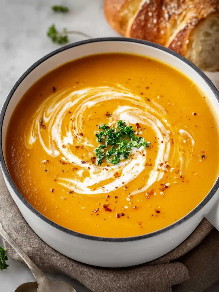 Roasted Butternut Squash and Sweet Potato Soup First Image