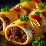 Garlic Butter Cheeseburger Rollups First Image