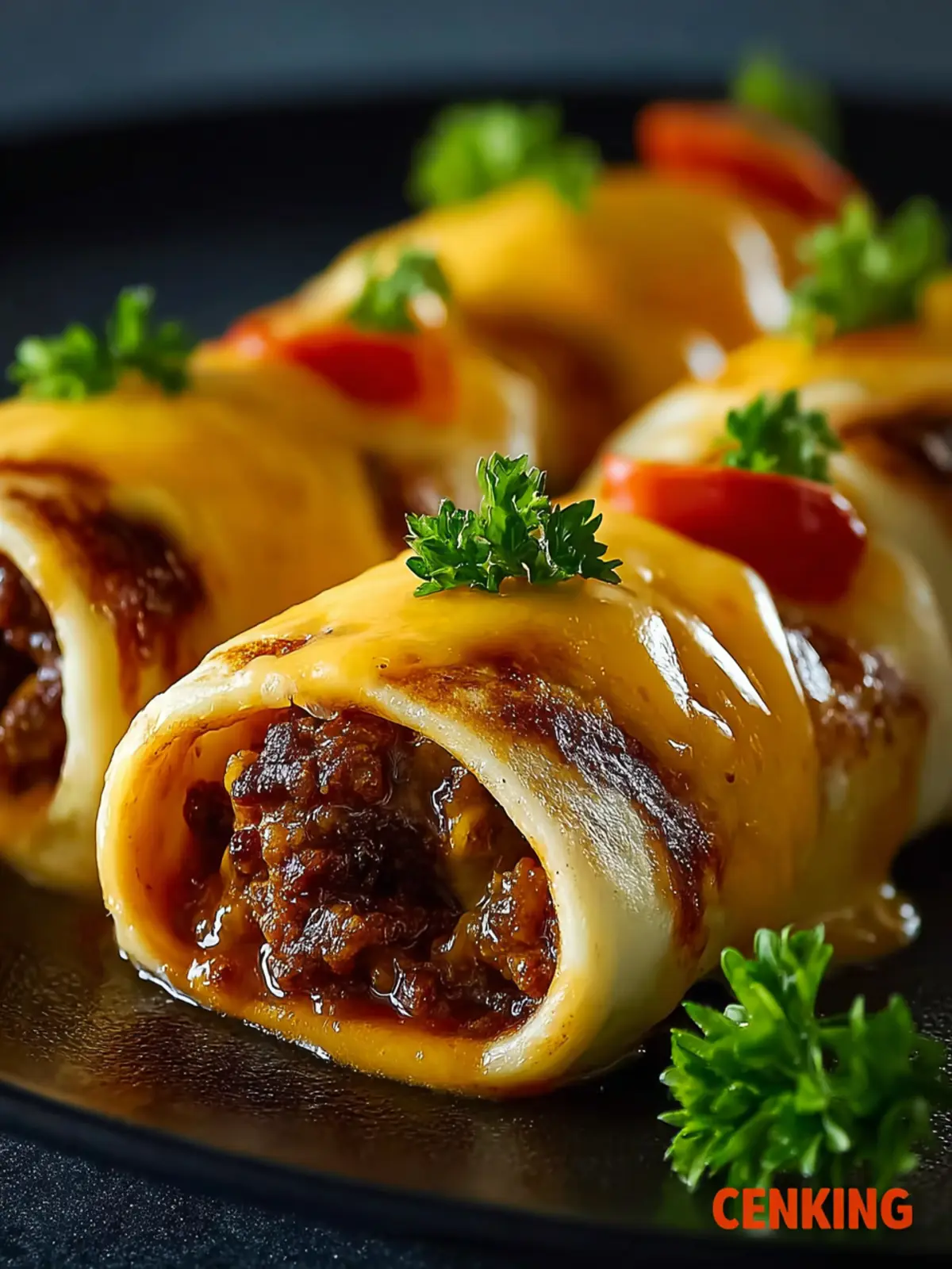 Garlic Butter Cheeseburger Rollups First Image