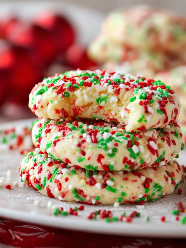 Christmas Sprinkle Cake Mix Cookies First Image