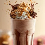 Peanut Butter Frozen Hot Chocolate — The Creamiest Summer Chocolate Treat First Image