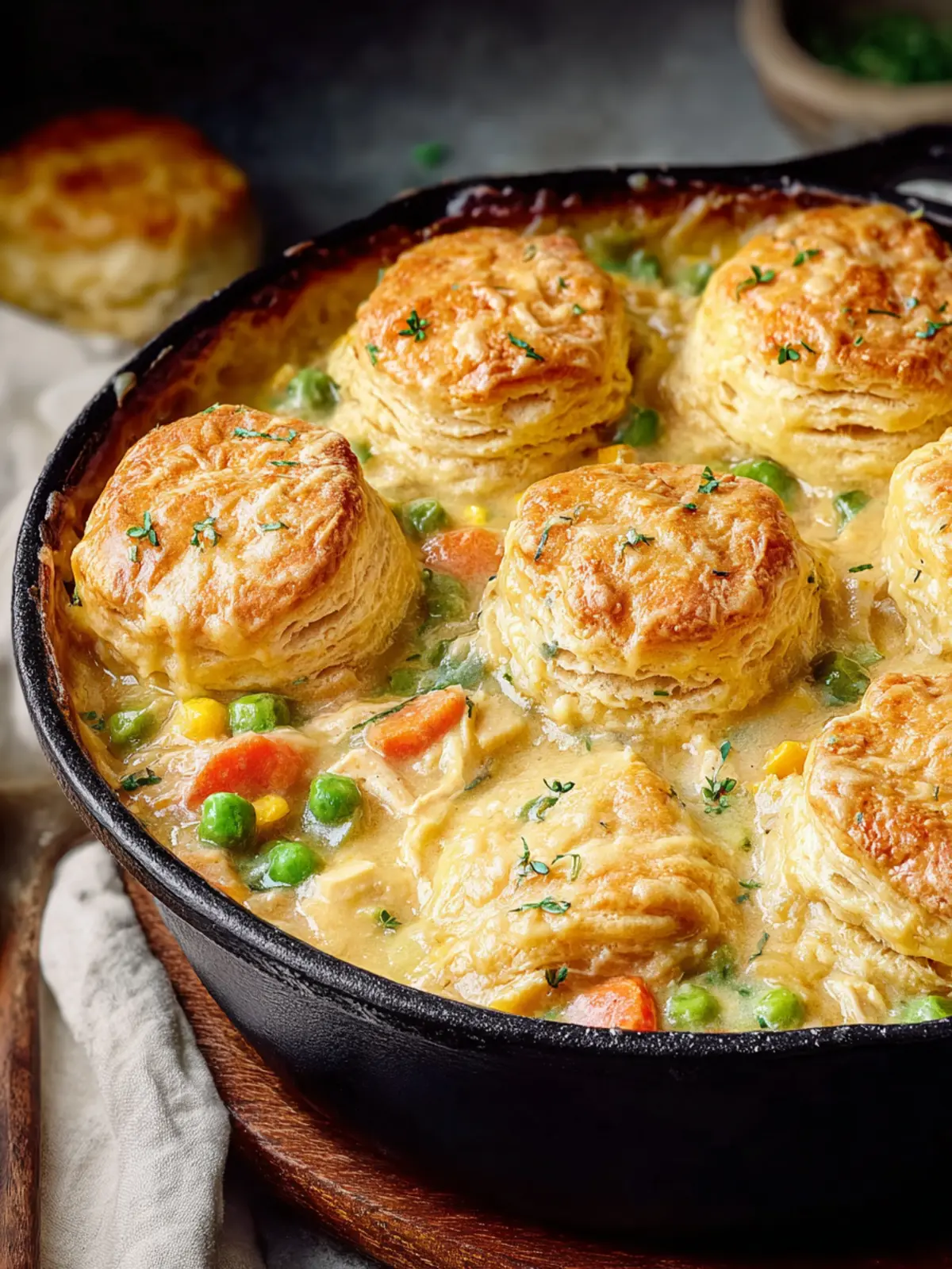 Irresistible Chicken Pot Pie with Cheddar Bay Biscuits First Image