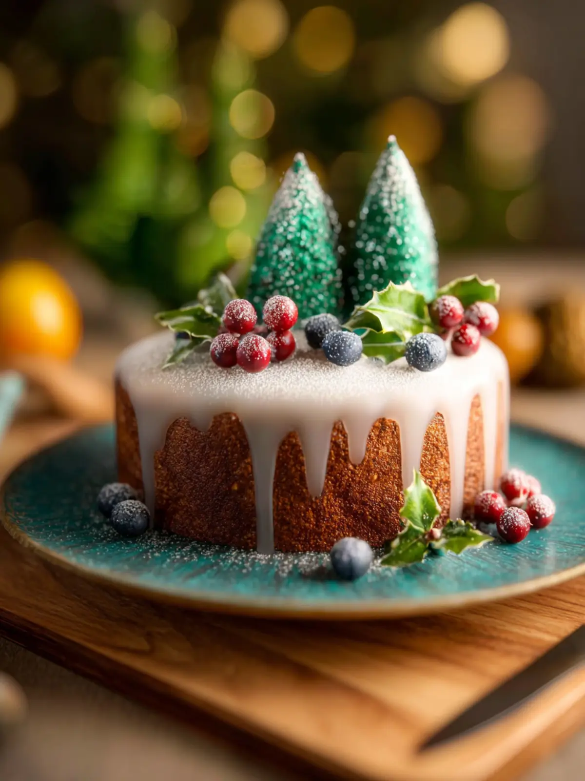 Simple Christmas Cake Decoration First Image