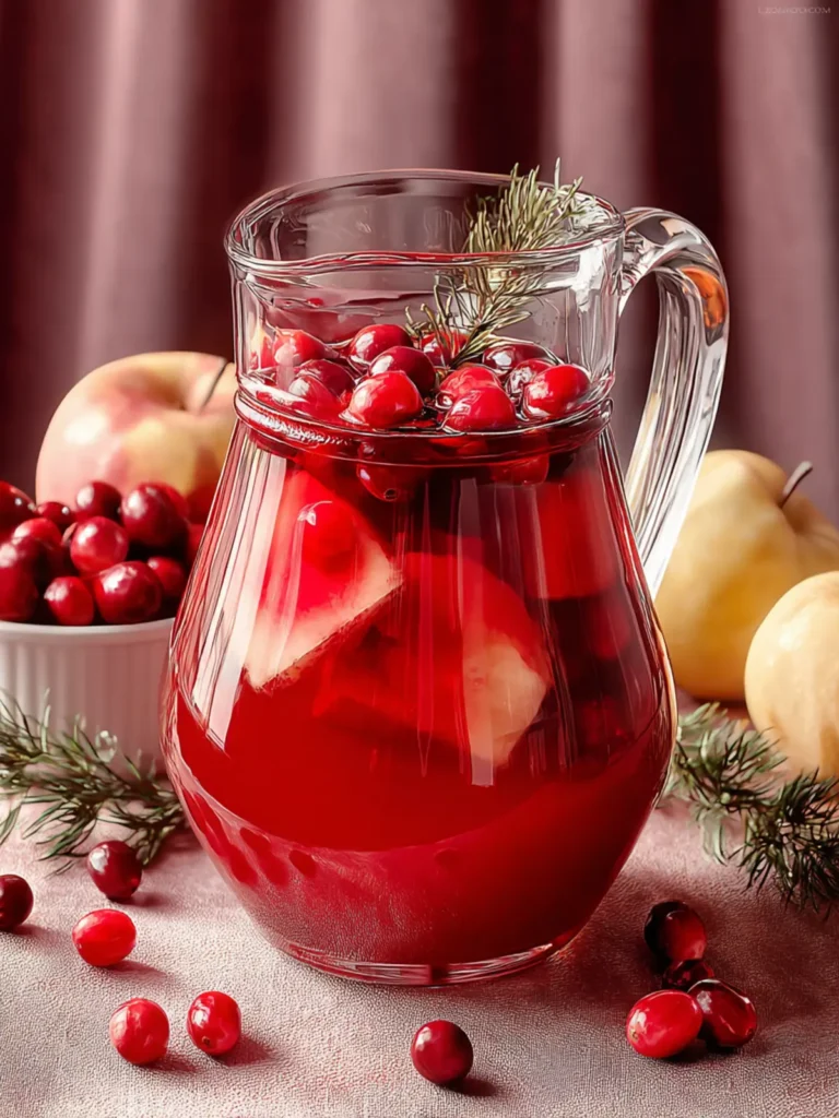 Festive Cranberry Punch Pitcher for Holiday Gatherings First Image
