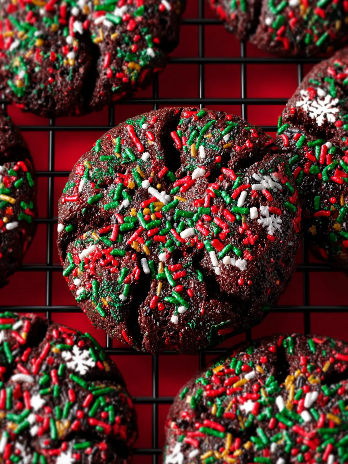 Chocolate Christmas Sprinkle Cookies First Image