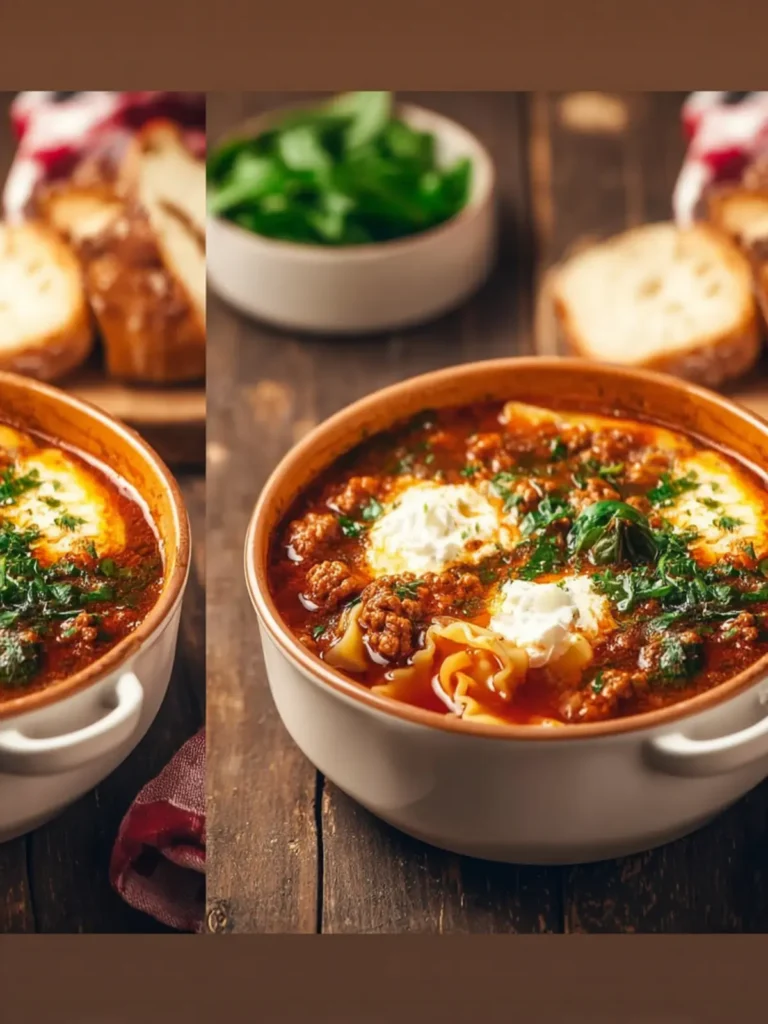 Easy One Pot Lasagna Soup Recipe First Image