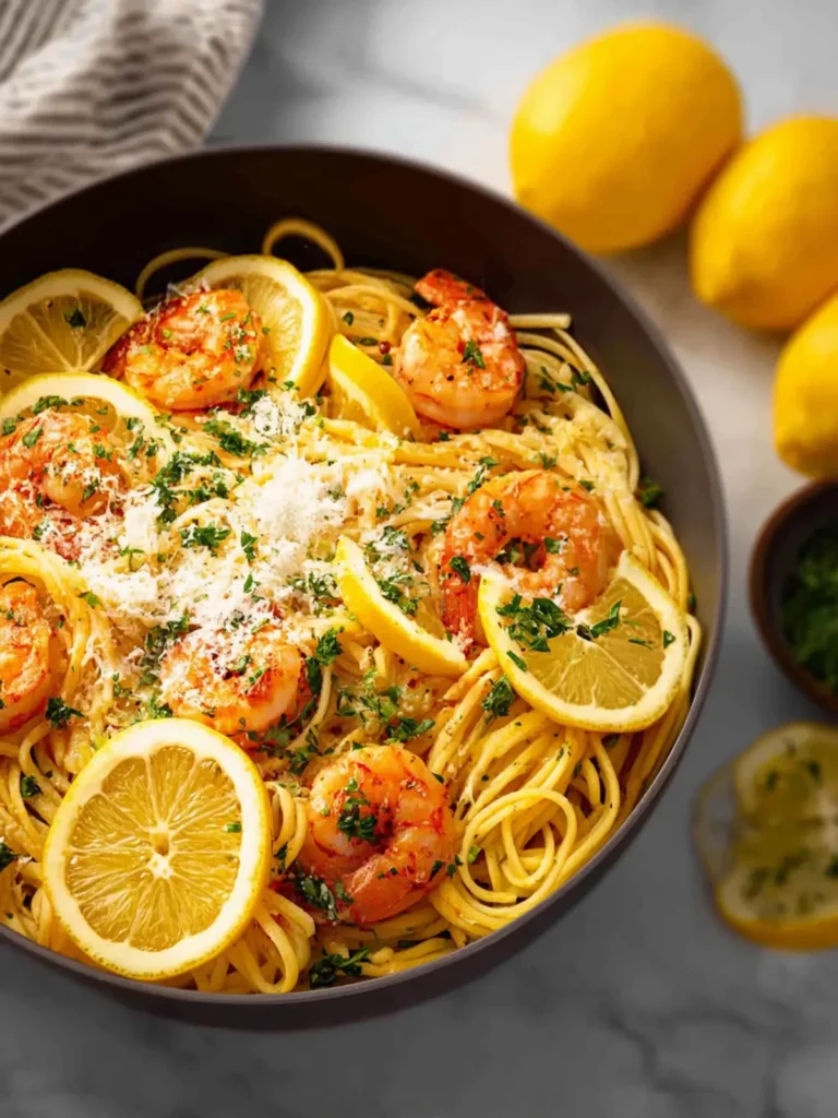 Lemon Garlic Shrimp Pasta First Image