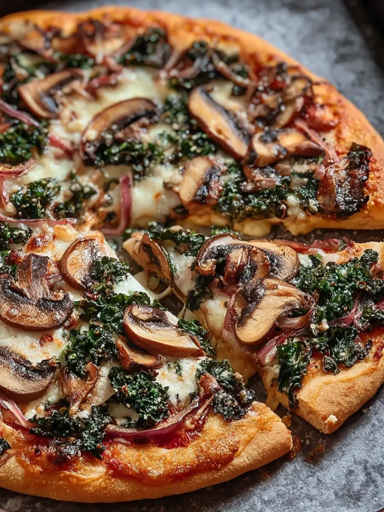 Irresistible Vegan Kale and Mushroom Pizza Recipe First Image