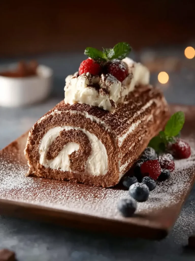 Gourmet Tiramisu Yule Log Cake First Image