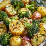 Flavor-Packed Garlic Parmesan Broccoli and Potatoes in Foil First Image