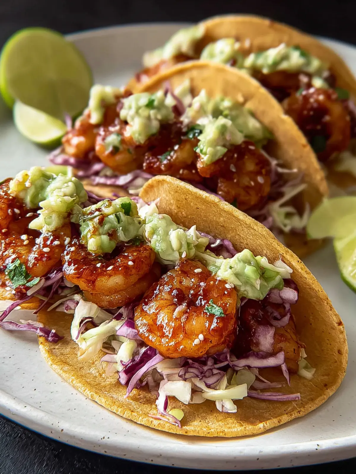 Easy Hot Honey Shrimp Tacos with Cabbage Lime Slaw First Image
