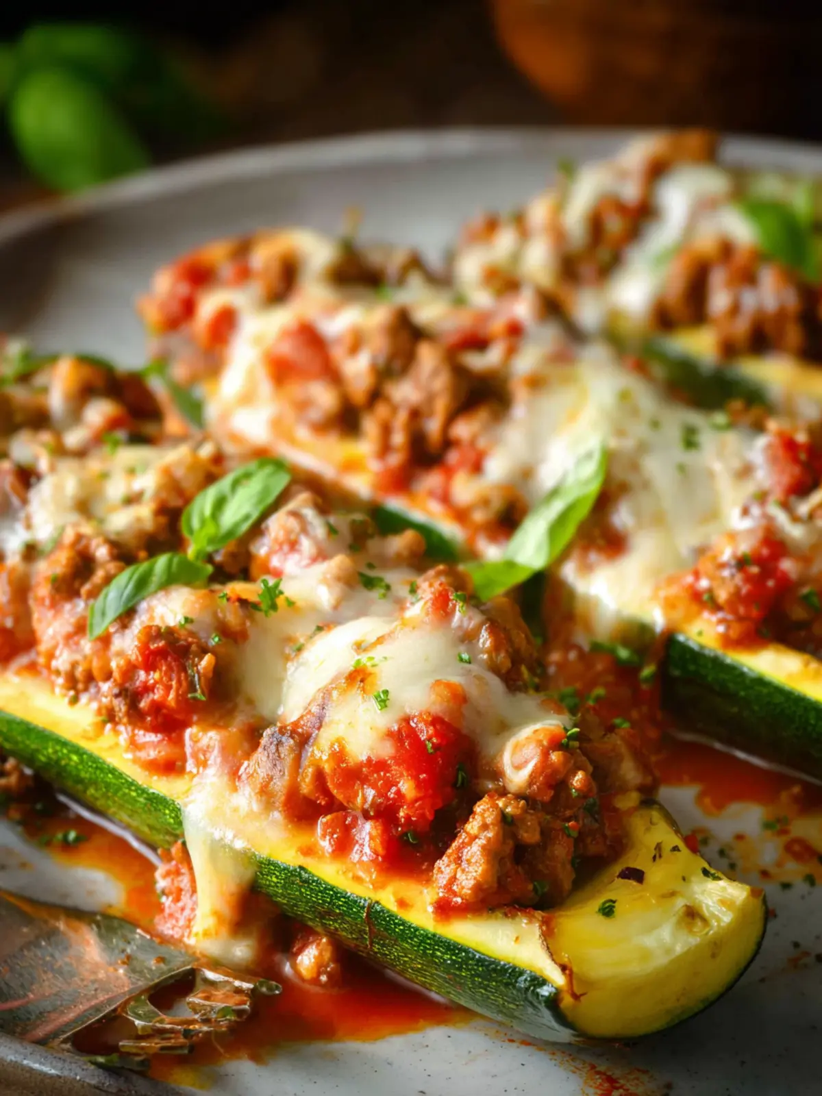 Italian Sausage Zucchini Boats First Image