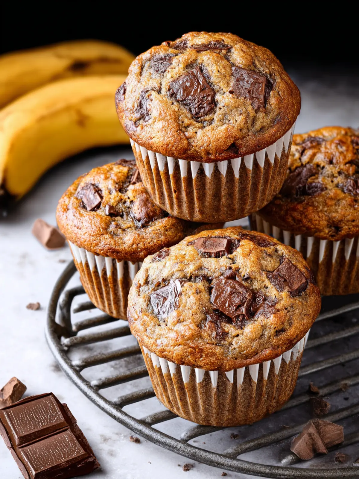 Banana Chocolate Chunk Muffins First Image