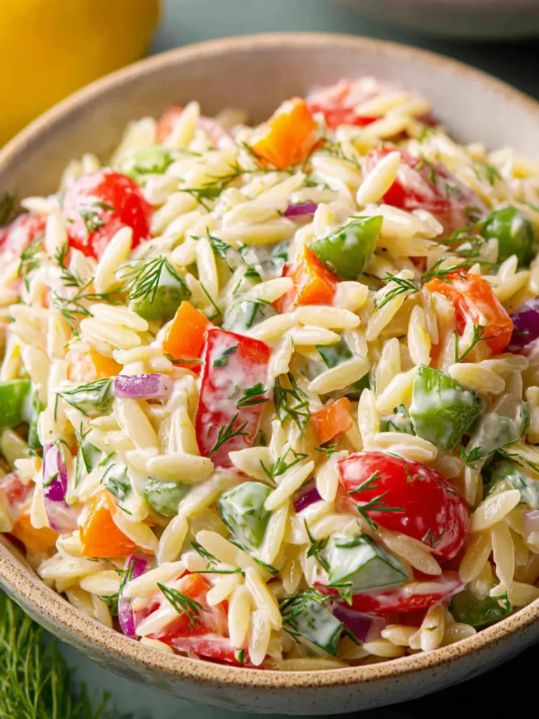 Orzo Salad with Yogurt Dill Dressing First Image