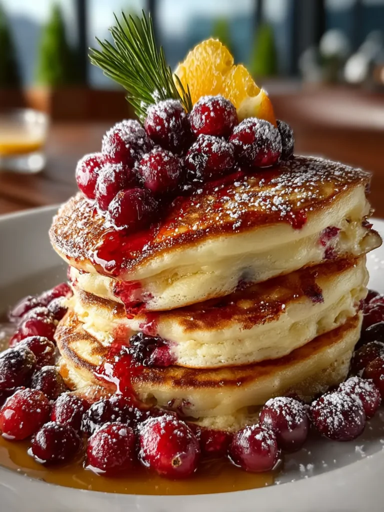 Cranberry Orange Ricotta Pancakes First Image