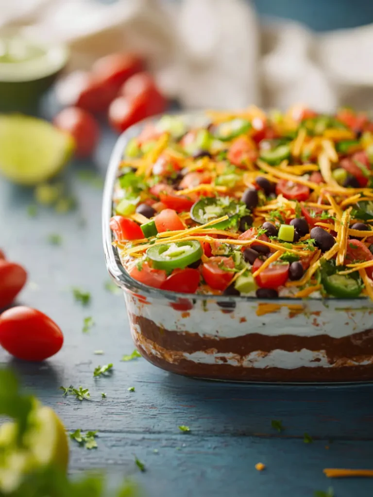 Healthy 7-Layer Bean Dip with Greek Yogurt First Image