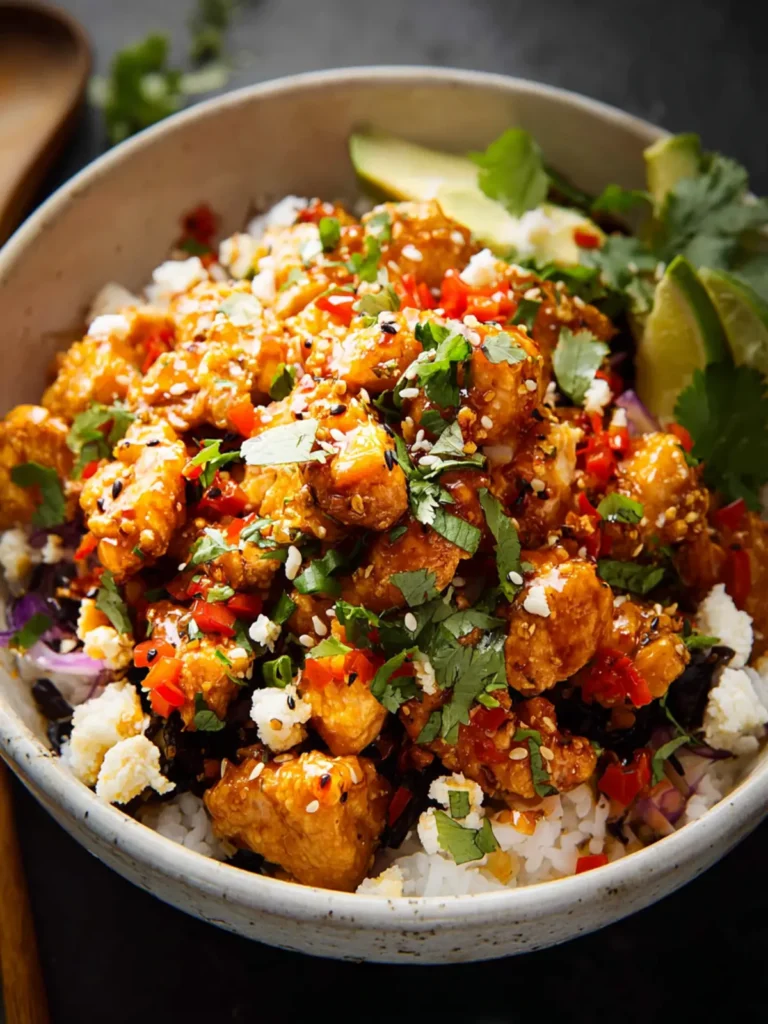 Hot honey chicken bowls First Image