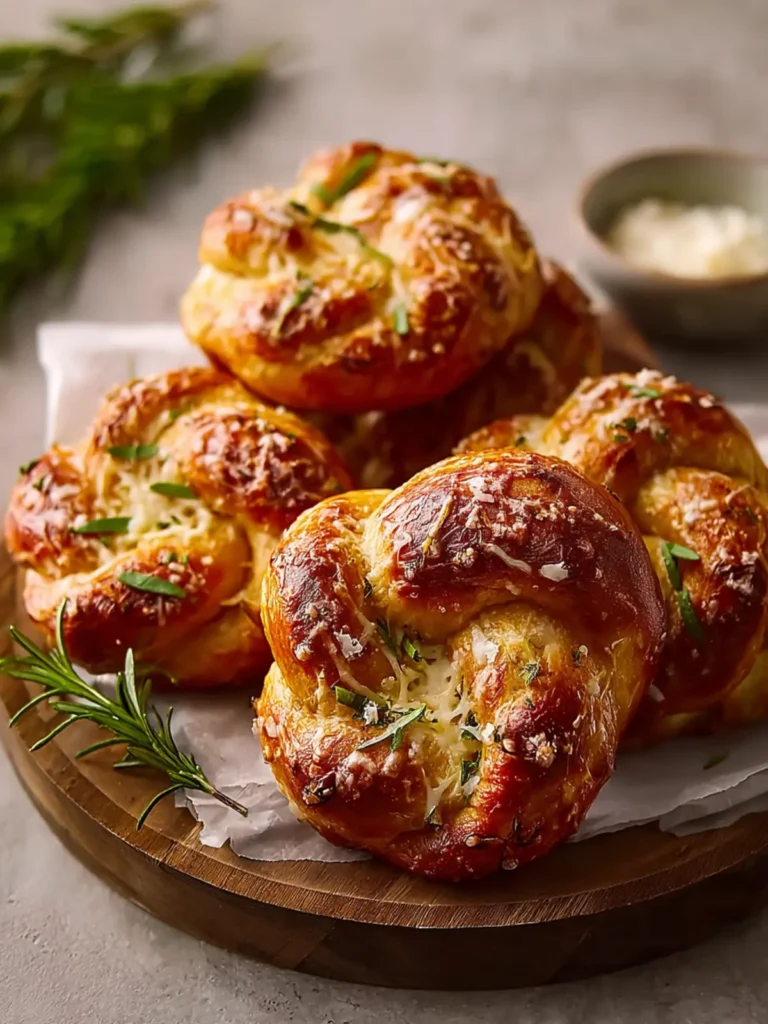 Mozzarella Stuffed Rosemary Parmesan Soft Pretzels Recipe First Image