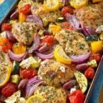Sheet Pan Greek Chicken Dinner First Image