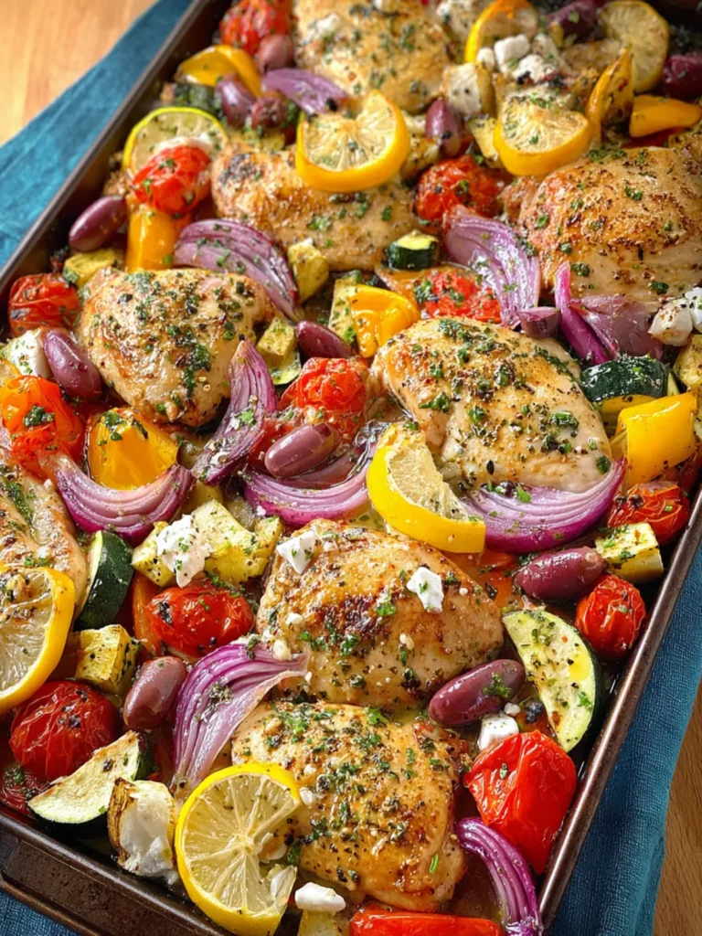 Sheet Pan Greek Chicken Dinner First Image