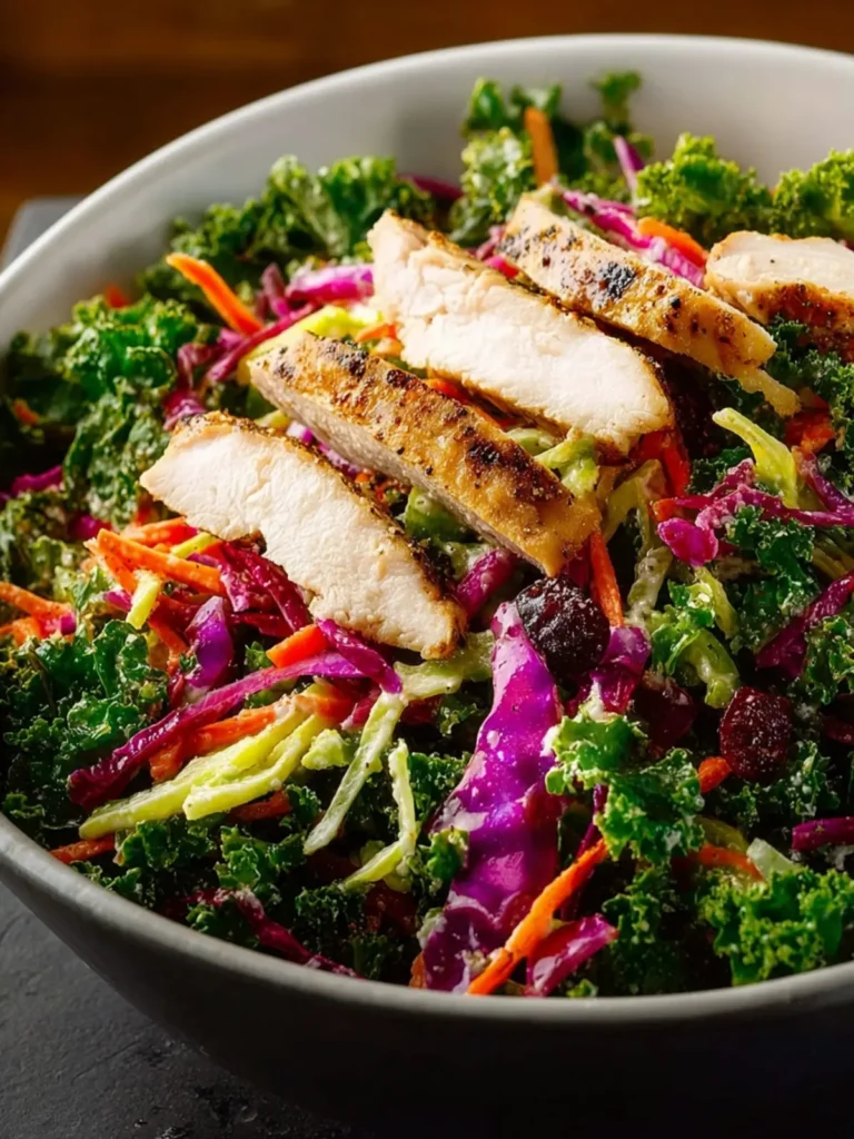 Broccoli Slaw Kale Salad with Chicken First Image