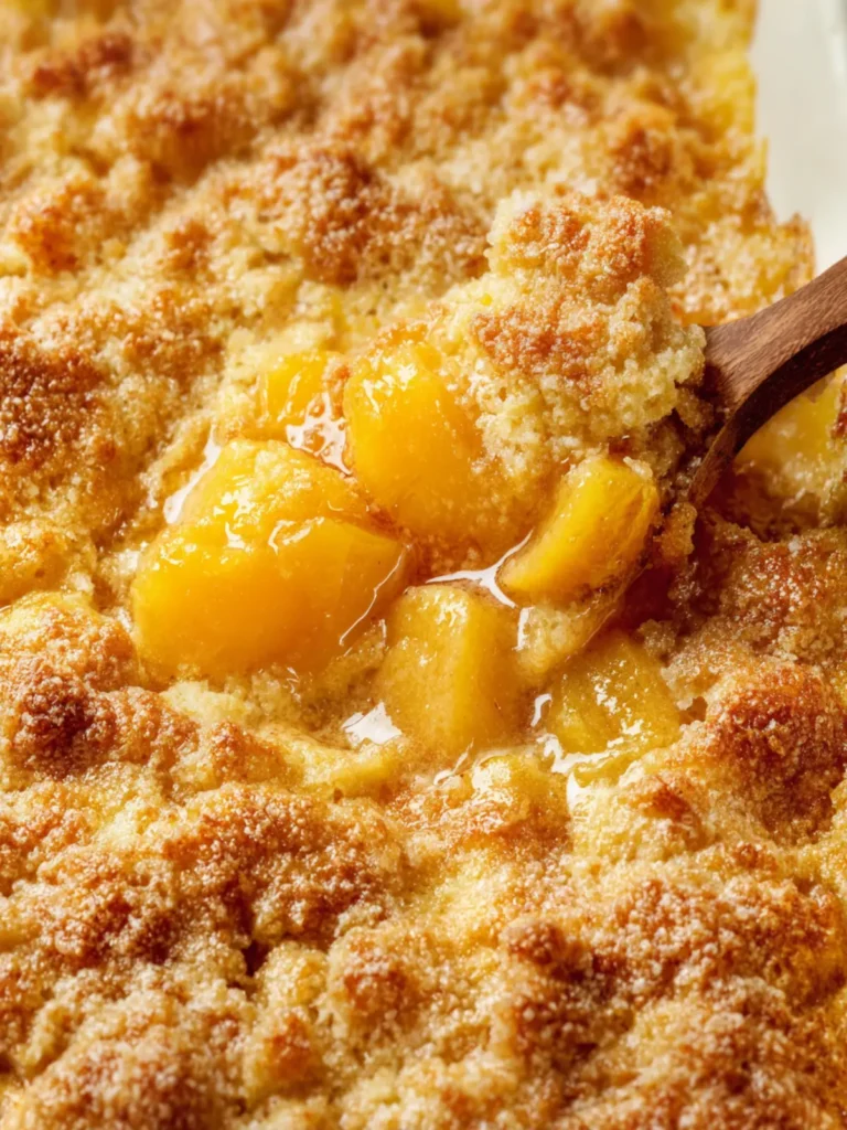 EASY Cake Batter Peach Cobbler (Only 5 Ingredients) First Image