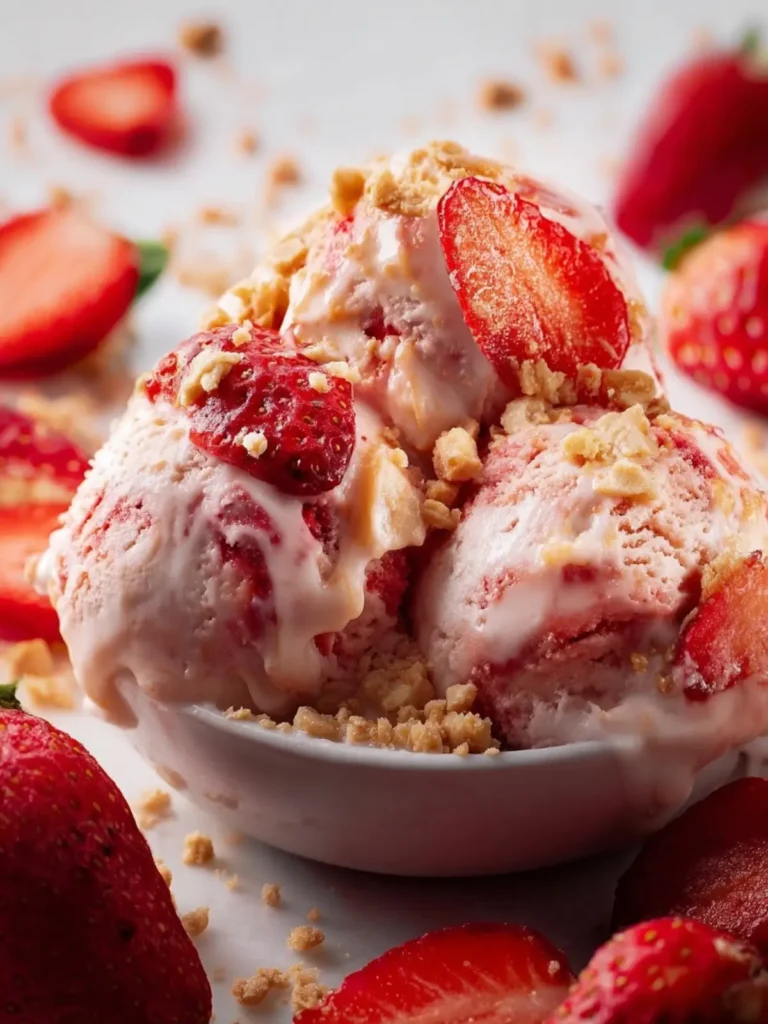 Strawberry Cheesecake Cottage Cheese Ice Cream First Image